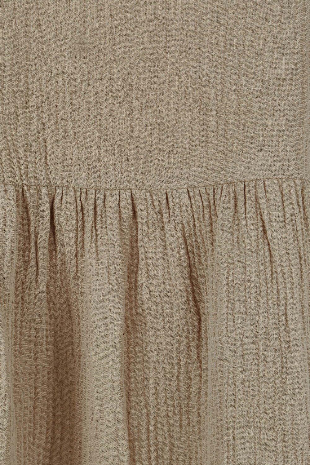 Product shot of the Feeling Free Cotton Smock Dress in colour Dust, detail