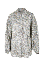 Product shot of the You And Me Cotton Floral Blouse in colour Skyfleur (Blue), from the front