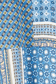 Product shot of the Floating Through The Day Midi Dress in colour Patch (Blue), detail
