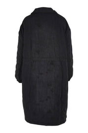 Product shot of the Heart Warming Quilted Anorak in colour Black (Black), from the back