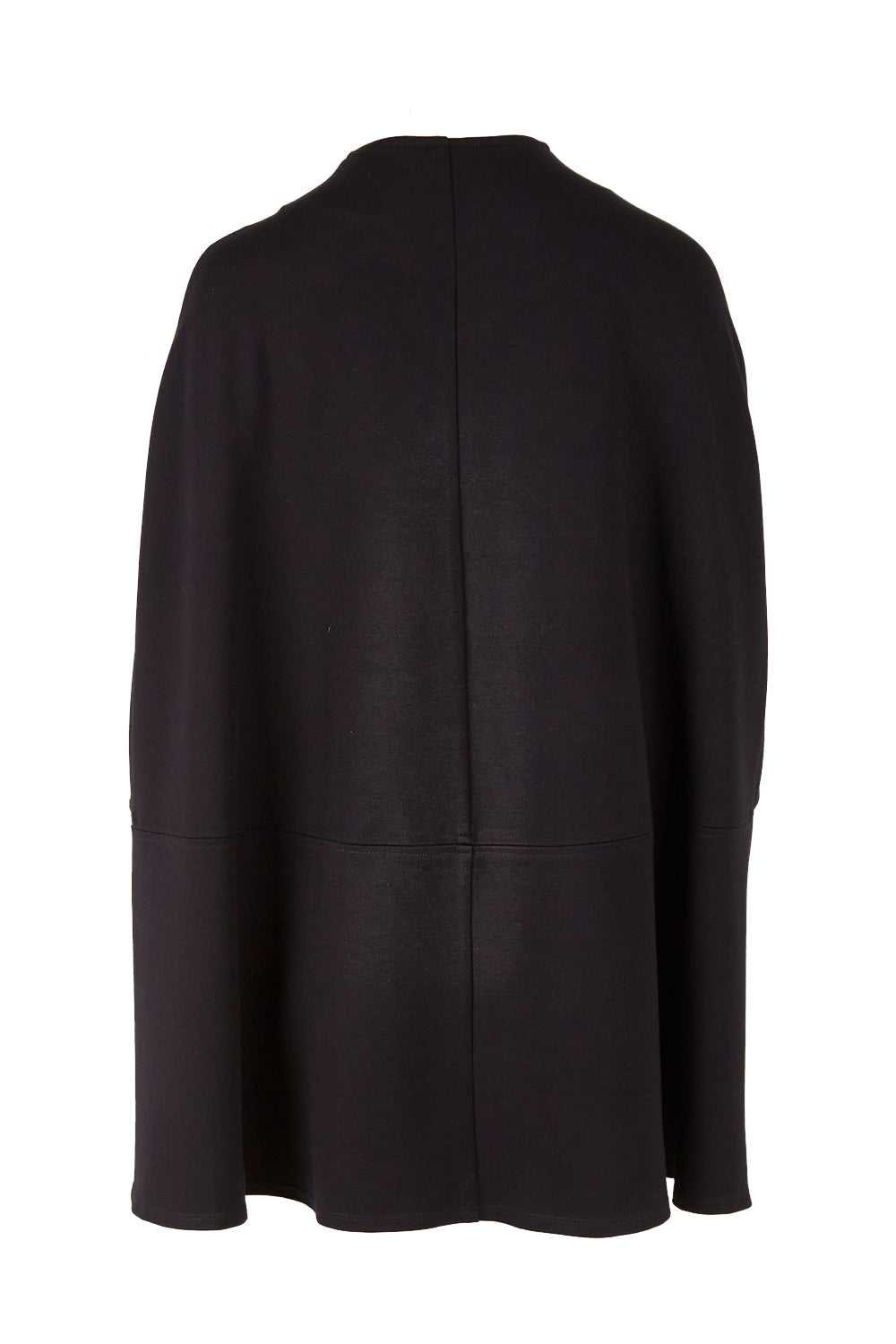 Product shot of the Sherlock And I Ponte Cape in colour Black (Black), from the back