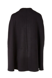 Product shot of the Sherlock And I Ponte Cape in colour Black (Black), from the back