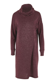 Product shot of the Cross My Heart Tunic in colour Wine (Purple), from the front