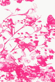 Product shot of the Falling Flowers Tee in colour Pinkwhite (Pink), detail