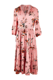 Product shot of the Pocket Full Of Dreams Wrap Dress in colour Hibiscus (Pink), from the front