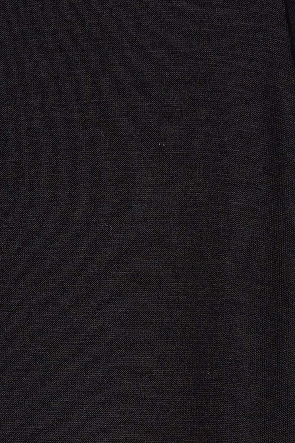Product shot of the Softly Swinging Balloon Sleeve Tee in colour Black (Black), detail