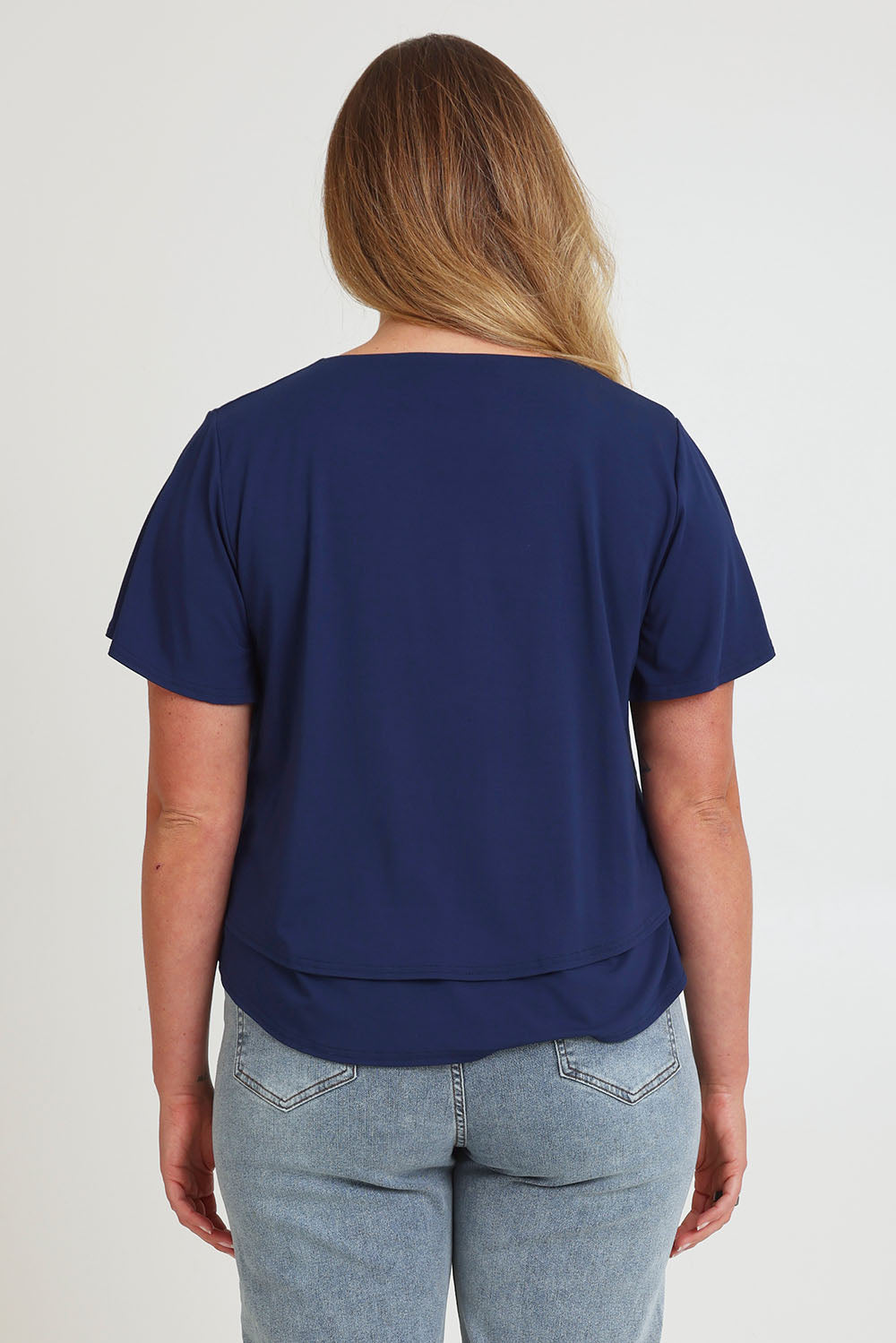 Preloved Short And Sweet Bamboo Layered Tee - Navy