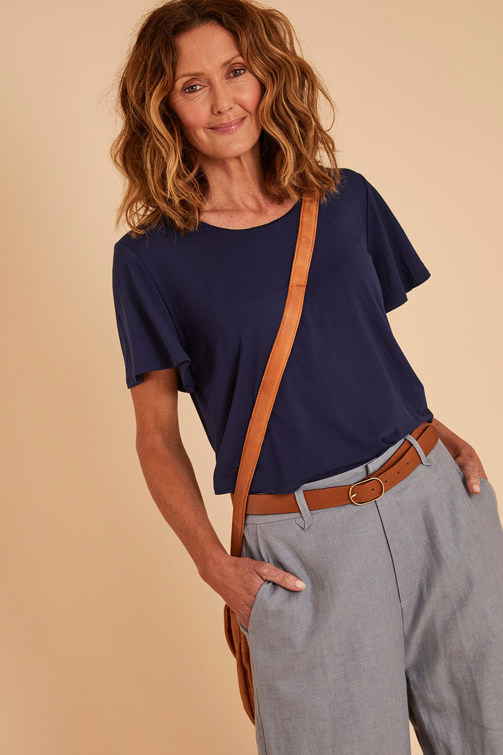 Preloved Short And Sweet Bamboo Layered Tee - Navy