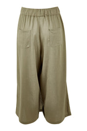 Product shot of the Thats A Wrap Front Pants in colour Khaki (Green), from the back