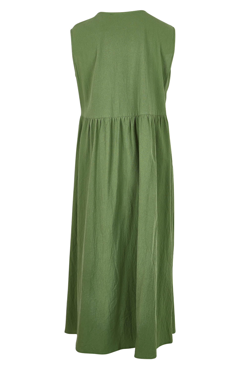 Product shot of the A Cloudless Day Dress in colour Fern (Green), from the back