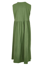 Product shot of the A Cloudless Day Dress in colour Fern (Green), from the back