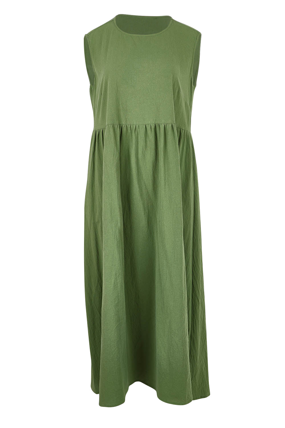 Product shot of the A Cloudless Day Dress in colour Fern (Green), from the front