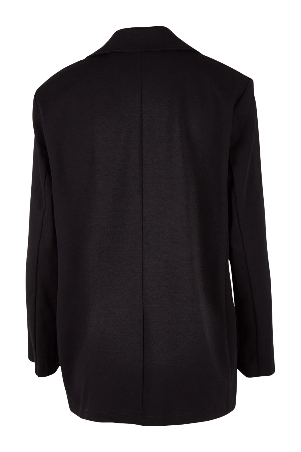 Product shot of the Keeping It Cool Oversized Boyfriend Blazer in colour Black (Black), from the back