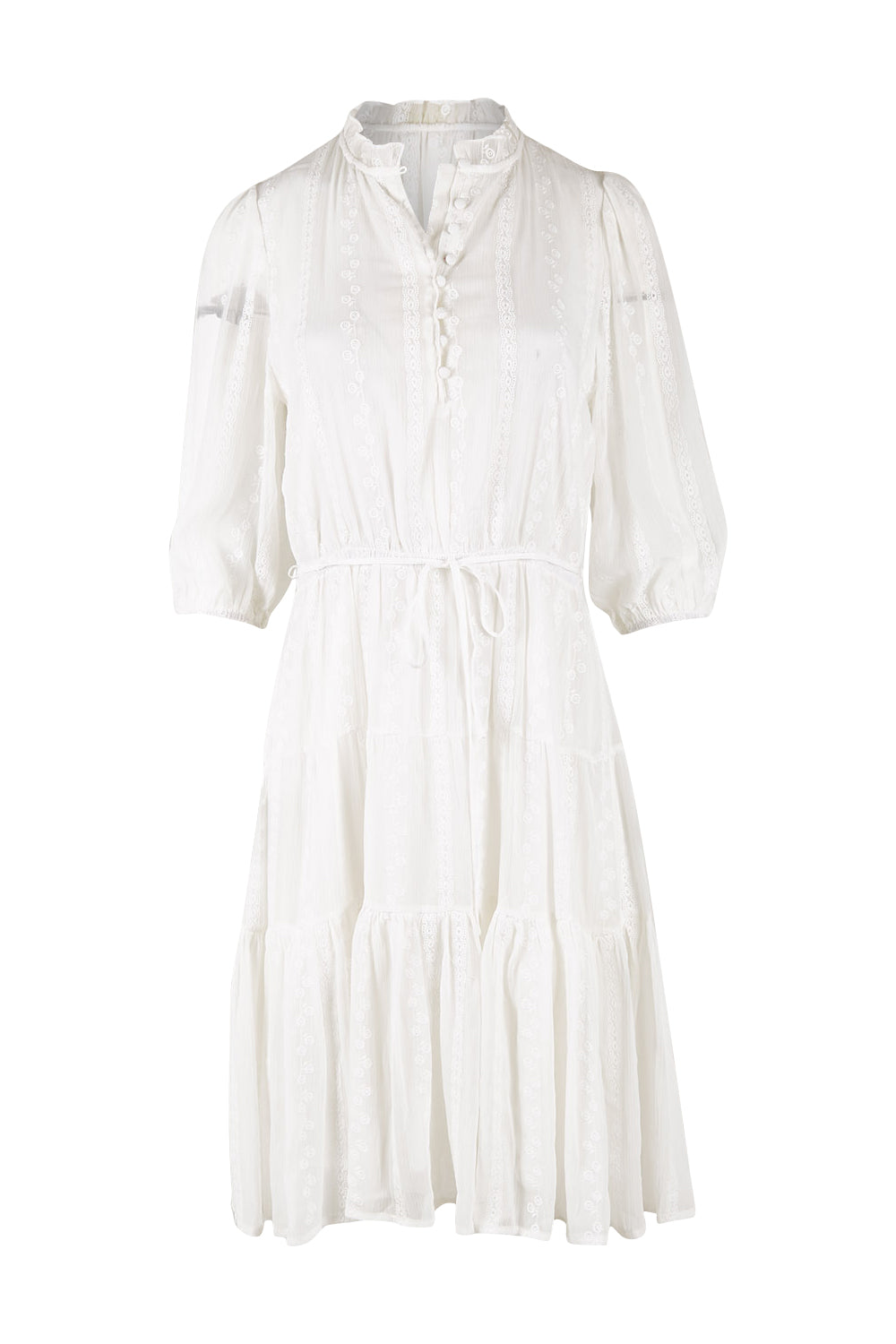 Product shot of the Sweet As Sugar Dress in colour White (White), from the front