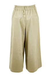 Product shot of the Summer Breeze Boyfriend Pants in colour Khaki (Green), from the back