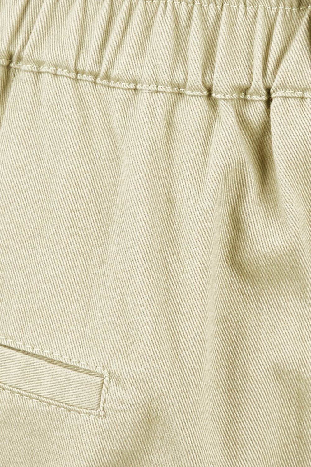 Product shot of the Summer Breeze Boyfriend Pants in colour Khaki (Green), detail