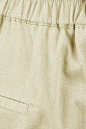 Product shot of the Summer Breeze Boyfriend Pants in colour Khaki (Green), detail