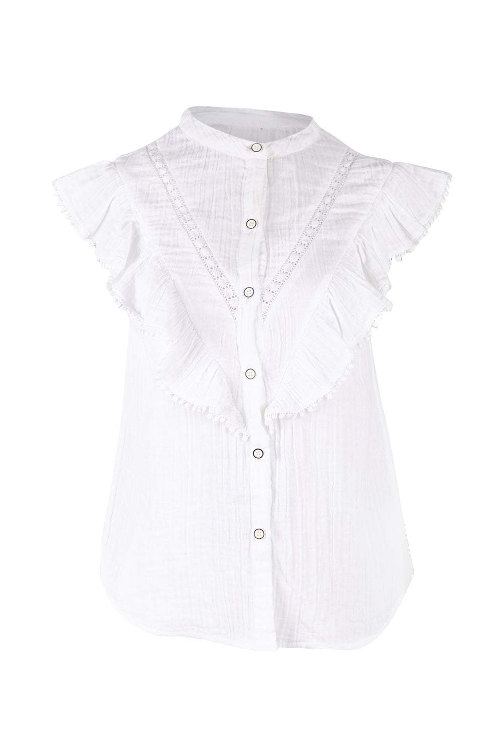 Product shot of the Summer Fun Cotton Blouse in colour White (White), from the front