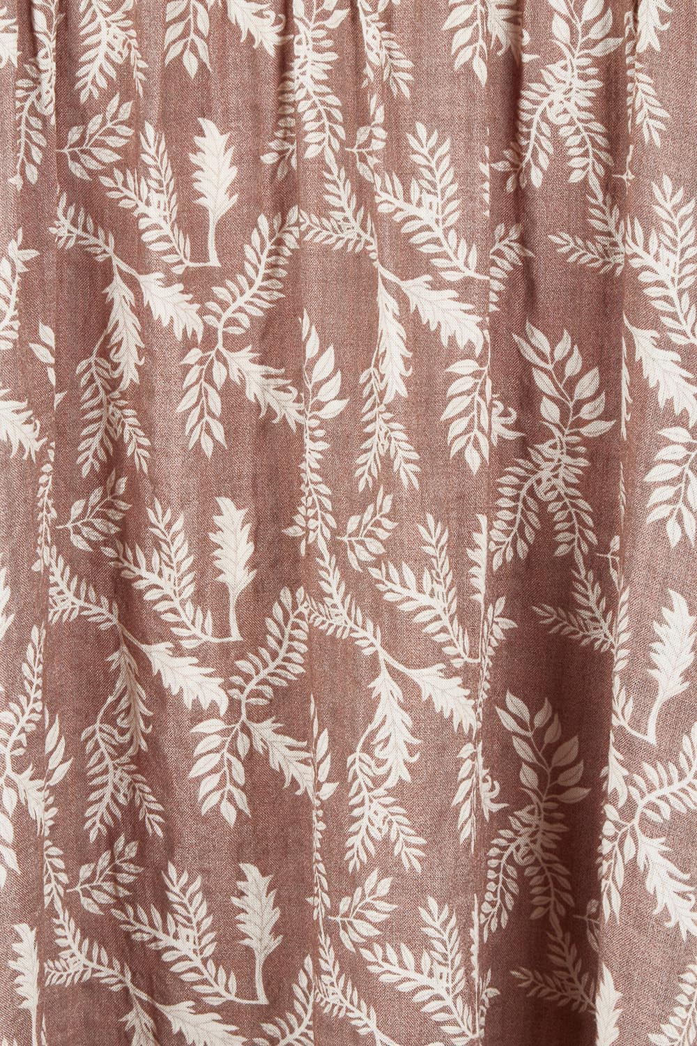 Product shot of the Summer Picnic Printed Cotton Smock Dress in colour Woodfleur, detail