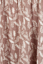 Product shot of the Summer Picnic Printed Cotton Smock Dress in colour Woodfleur, detail