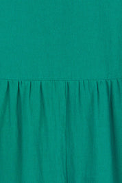 Product shot of the Summer Picnic Smock Dress in colour Springreen (Green), detail