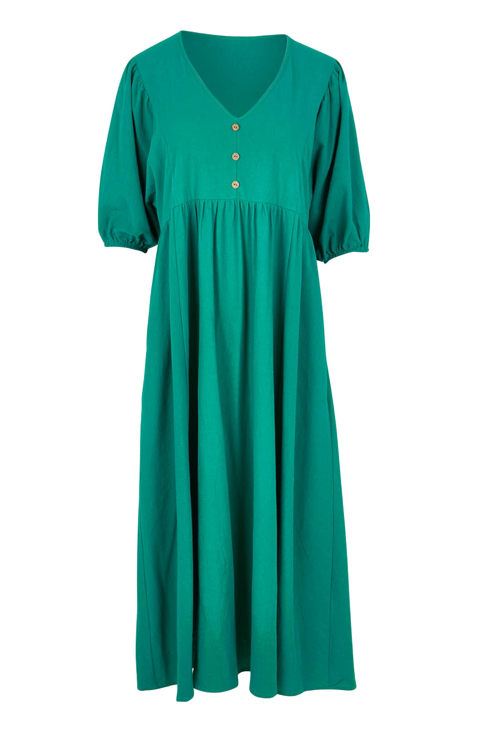 Product shot of the Summer Picnic Smock Dress in colour Springreen (Green), from the front