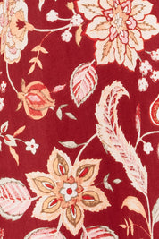 Product shot of the Thats A Wrap Printed Cotton Dress in colour Clayfleur, detail