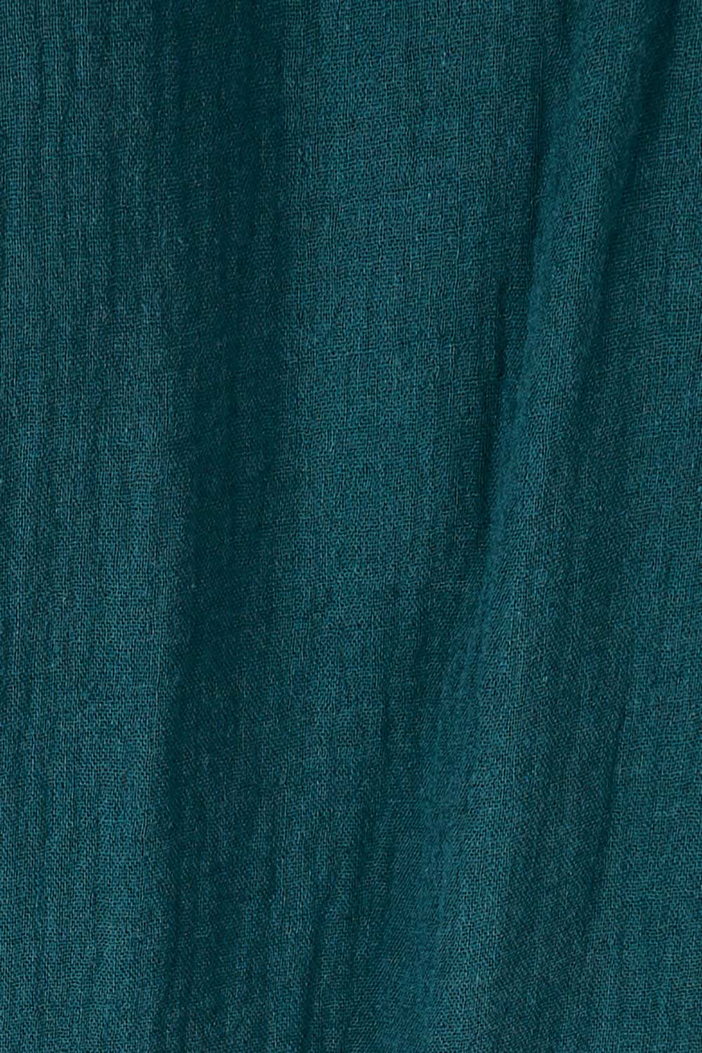 Product shot of the Thats A Wrap Organic Cotton Dress in colour Lagoon (Blue), detail