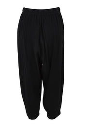 Product shot of the Beach Stroll Cotton Pants in colour Black (Black), from the back