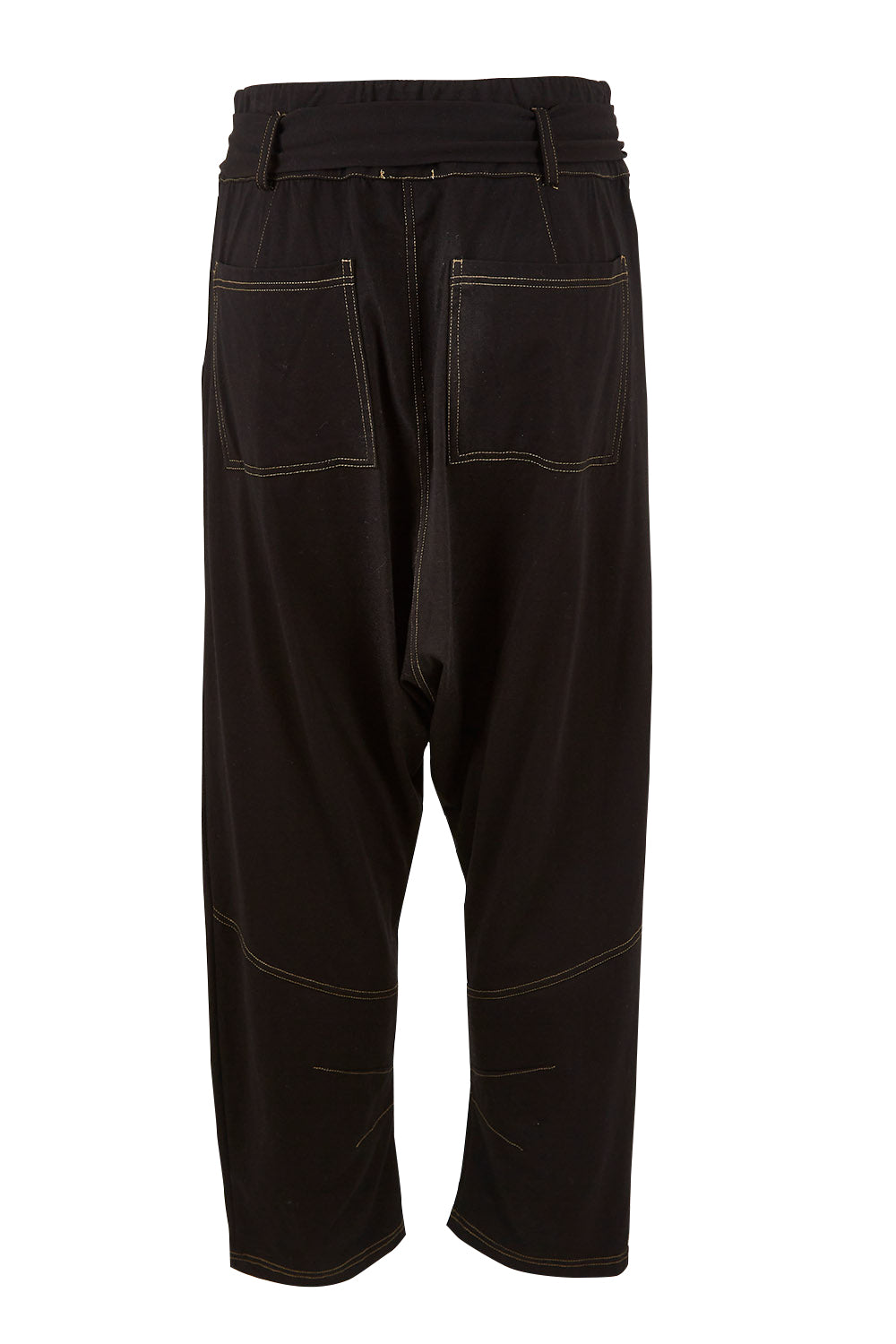 Product shot of the My Mercerised Cotton Pantaloni in colour Black (Black), from the back