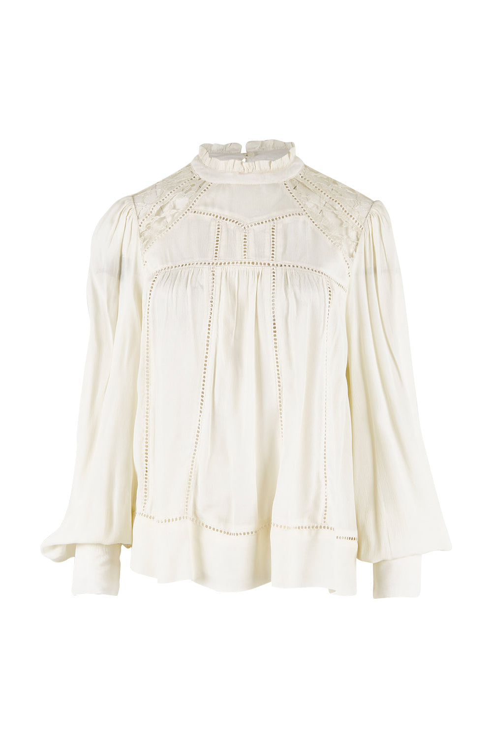 Product shot of the Im In Love Blouse in colour Buttermilk, from the front