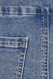 Product shot of the Easy As Pull On Denim Skirt in colour Denim (Blue), detail