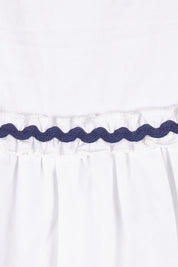 Product shot of the Ric Rac Romance Blouse in colour White (White), detail