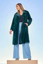 Adore You Faux Fur Coat – Lagoon