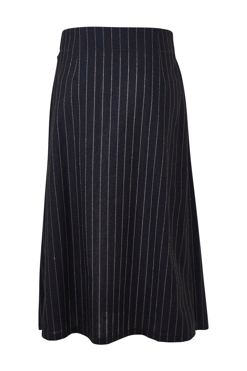 Product shot of the Sweet Delight Apron Wrap Skirt in colour Blkstripe (Black), from the back