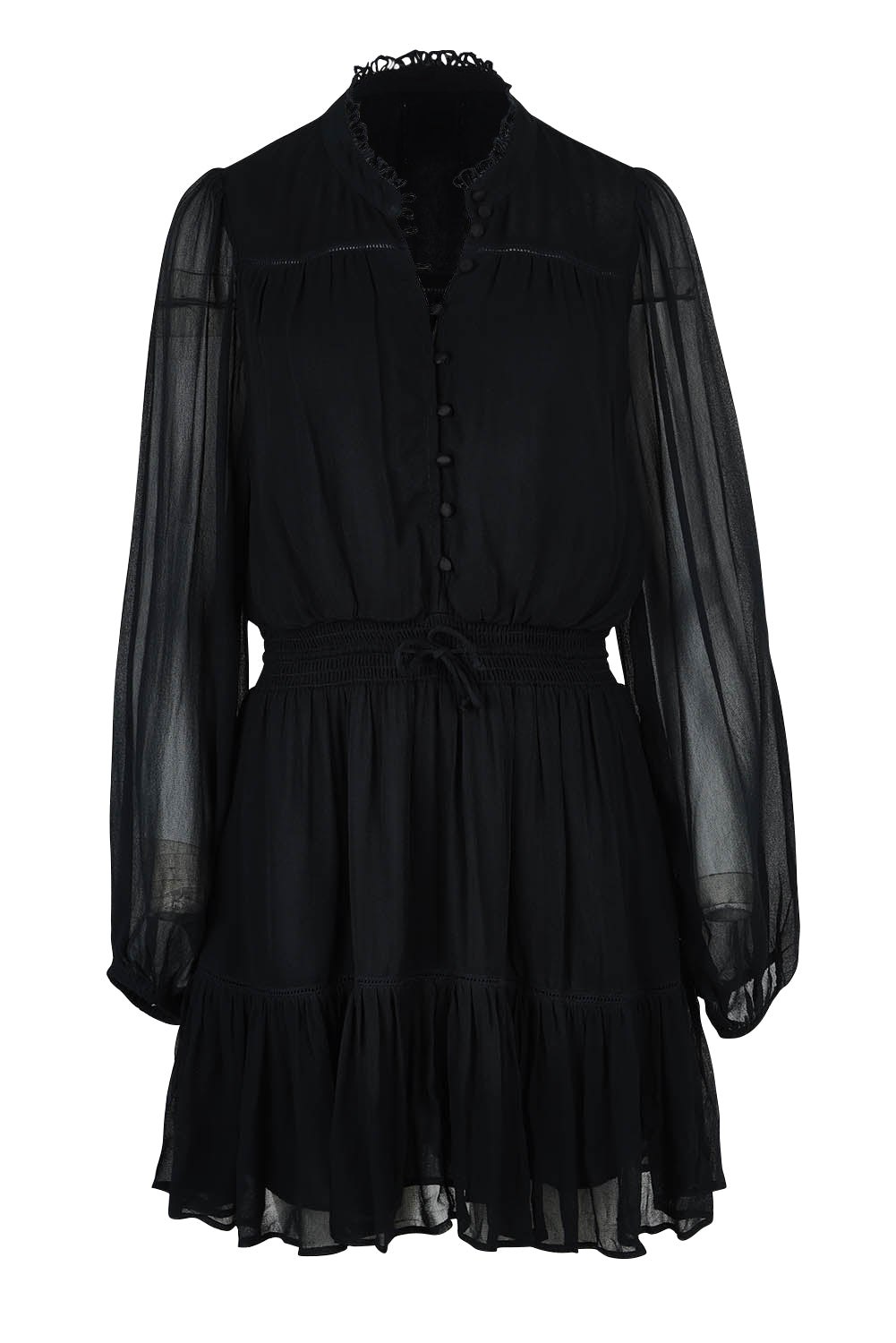 Product shot of the Take Me With You Dress in colour Black (Black), from the front