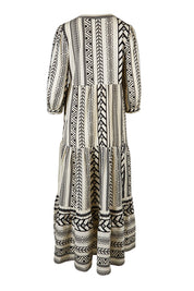 Product shot of the Forever Favourite Cotton Maxi Dress in colour Blackstrip, from the back