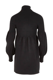 Product shot of the Wear On Repeat Cotton Silk  Tunic in colour Black (Black), from the back