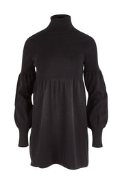 Product shot of the Wear On Repeat Cotton Silk  Tunic in colour Black (Black), from the front