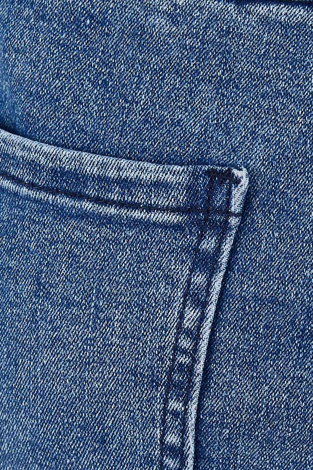 Product shot of the Wild Plains Flat Front Stitch Jeggings in colour Denim (Blue), detail