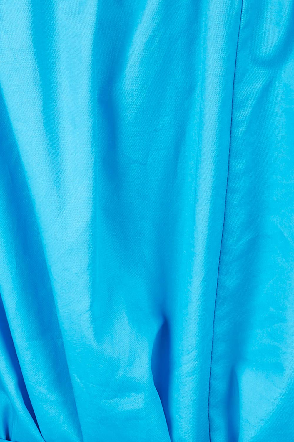 Product shot of the Good Vibes Off Shoulder Cotton Dress in colour Bluerad (Blue), detail