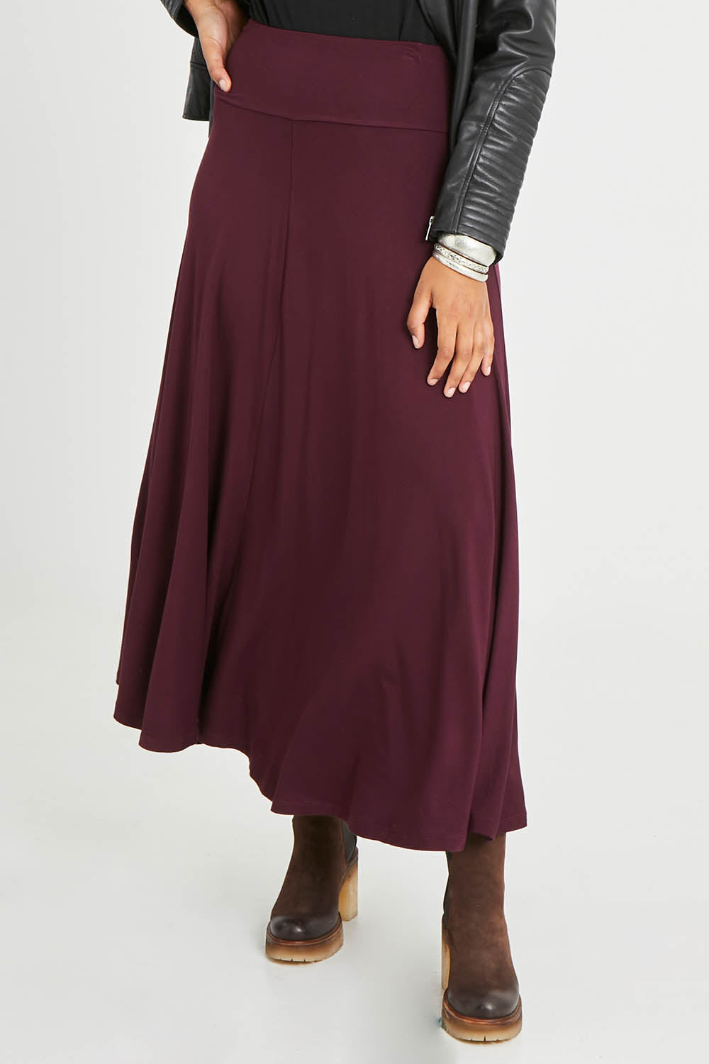 Preloved Love Language Bamboo Maxi Skirt - Merlot