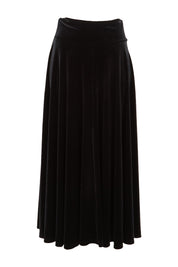 Product shot of the Love By Candlelight Velvet Skirt in colour Black (Black), from the front