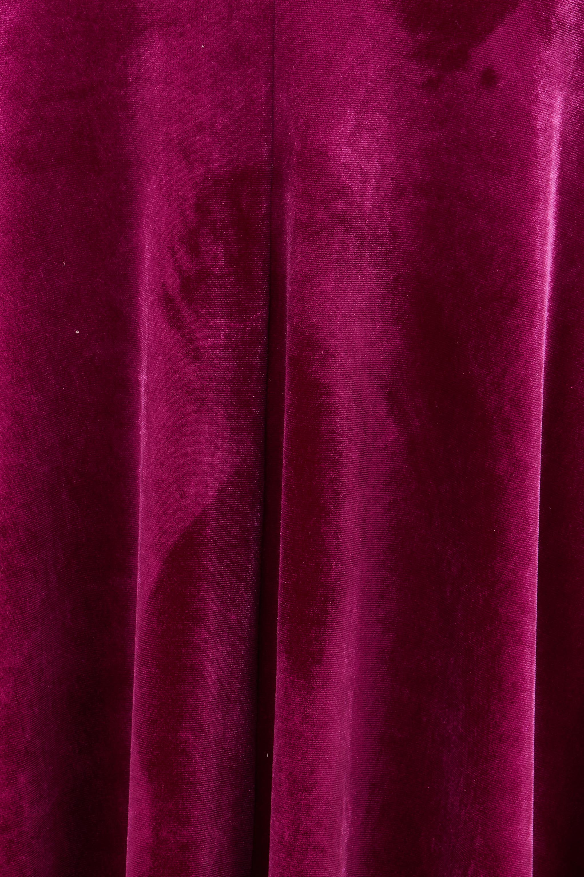 Product shot of the Love By Candlelight Velvet Skirt in colour Mulberry (Pink), detail