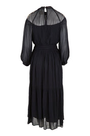 Product shot of the Good Vibes Embroidered Dress in colour Black (Black), from the back