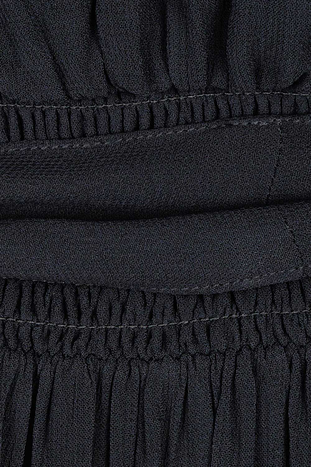 Product shot of the Good Vibes Embroidered Dress in colour Black (Black), detail
