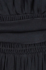 Product shot of the Good Vibes Embroidered Dress in colour Black (Black), detail