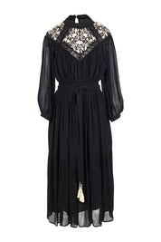Product shot of the Good Vibes Embroidered Dress in colour Black (Black), from the front