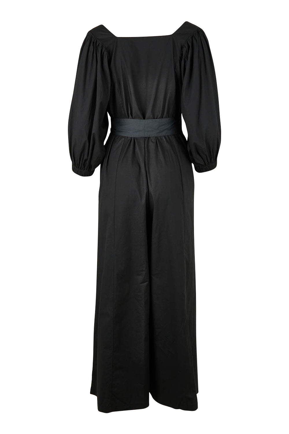 Product shot of the Big Love Cotton Jumpsuit in colour Black (Black), from the back