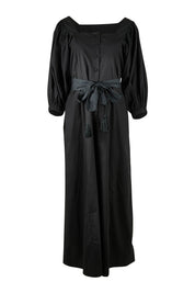 Product shot of the Big Love Cotton Jumpsuit in colour Black (Black), from the front